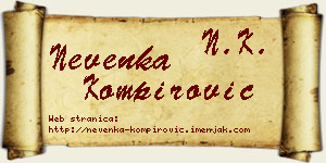 Nevenka Kompirović vizit kartica